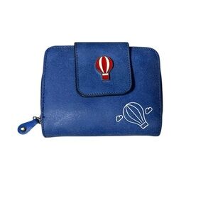 Cute‎ Blue Air Ballon Snap & Zip Around Wallet